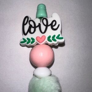Love Handmade Pen with Pink and Green Accents